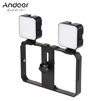 Andoer Mini LED Video Light 5W Photography Fill-in Lamp 6500K Dimmable + Handheld Smartphone Video Bracket Phone Stabilizer Cage
Andoer Mini LED Video Light 5W Photography Fill-in Lamp 6500K Dimmable + Handheld Smartphone Video Bracket Phone Stabilizer Cage