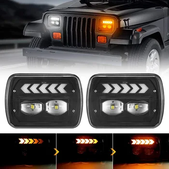 2PCS DC12V-24V 20/40W 5*7inch LED Headlights H4 To H13 Adapters With Turn Signal Hi Lo Beam Light For Wrangler
2PCS DC12V-24V 20/40W 5*7inch LED Headlights H4 To H13 Adapters With Turn Signal Hi Lo Beam Light For Wrangler