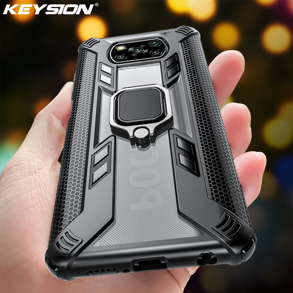 KEYSION Shockproof Armor Case for Xiaomi POCO X3 NFC M2 Pro Ring Stand Clear Phone Back Cover for Pocophone X3 NFC X2 F2 Pro
KEYSION Shockproof Armor Case for Xiaomi POCO X3 NFC M2 Pro Ring Stand Clear Phone Back Cover for Pocophone X3 NFC X2 F2 Pro