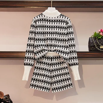 Knitted Shorts Set Clothes For Women Two Piece Set Stylish Sweater Women's Suit Ensemble Femme Deux Pieces Conjunto Feminino
Knitted Shorts Set Clothes For Women Two Piece Set Stylish Sweater Women's Suit Ensemble Femme Deux Pieces Conjunto Feminino