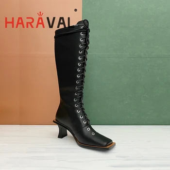 HARAVAL 2020 Mode Square Toe Cross Lace Up Strange Heel Solid Lady Fashion Shoes Black White Temperament Elegant Design E180L
HARAVAL 2020 Mode Square Toe Cross Lace Up Strange Heel Solid Lady Fashion Shoes Black White Temperament Elegant Design E180L