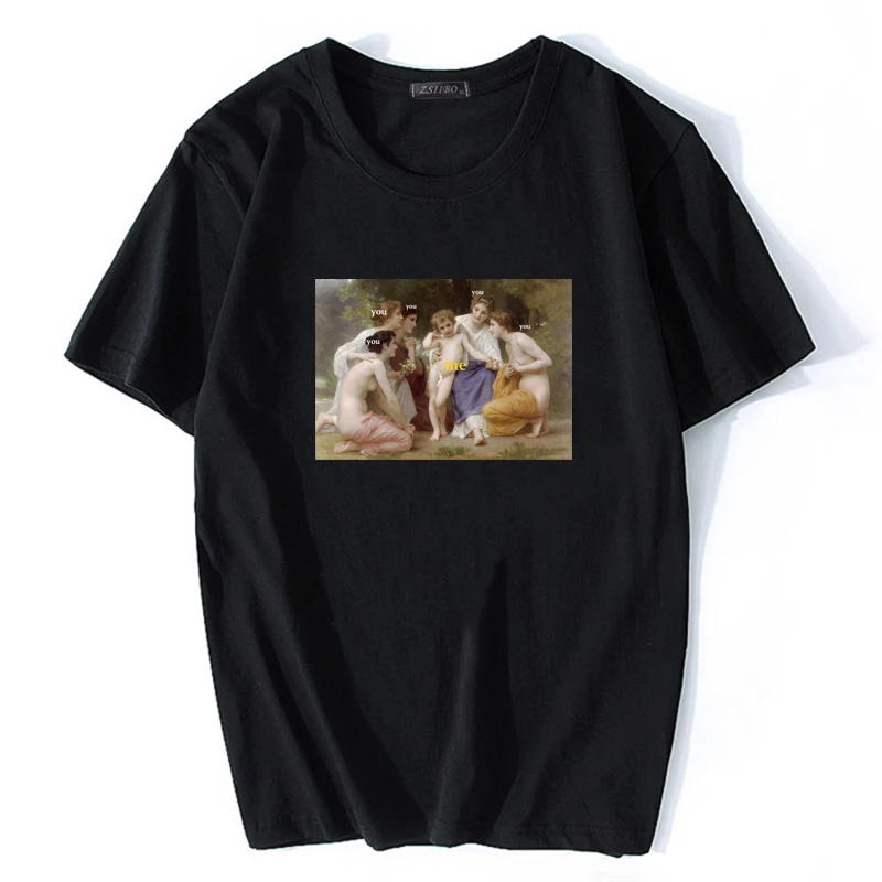 Мужская футболка с забавным принтом William Adolphe Bouguereau модная уличная Swag Angel S5MC122 |