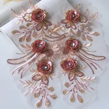 SASKIA 2Pcs New Pink 3D Flower Sequin Embroidery Patch Mesh Fabrics Apllique Crystal Sewing Dress Cloth Patches Accessory Diy 
SASKIA 2Pcs New Pink 3D Flower Sequin Embroidery Patch Mesh Fabrics Apllique Crystal Sewing Dress Cloth Patches Accessory Diy