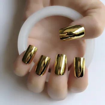 24pcs/kit Gold Mirror Nails False Nails UV Flat head Point Metallic Acrylic Nail Tips Easy for Daily wear
24pcs/kit Gold Mirror Nails False Nails UV Flat head Point Metallic Acrylic Nail Tips Easy for Daily wear