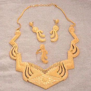 Jewellery set for African gold jewelry Ethiopia Dubai wedding party gift women bridal necklace earrings ring wedding sets
Jewellery set for African gold jewelry Ethiopia Dubai wedding party gift women bridal necklace earrings ring wedding sets