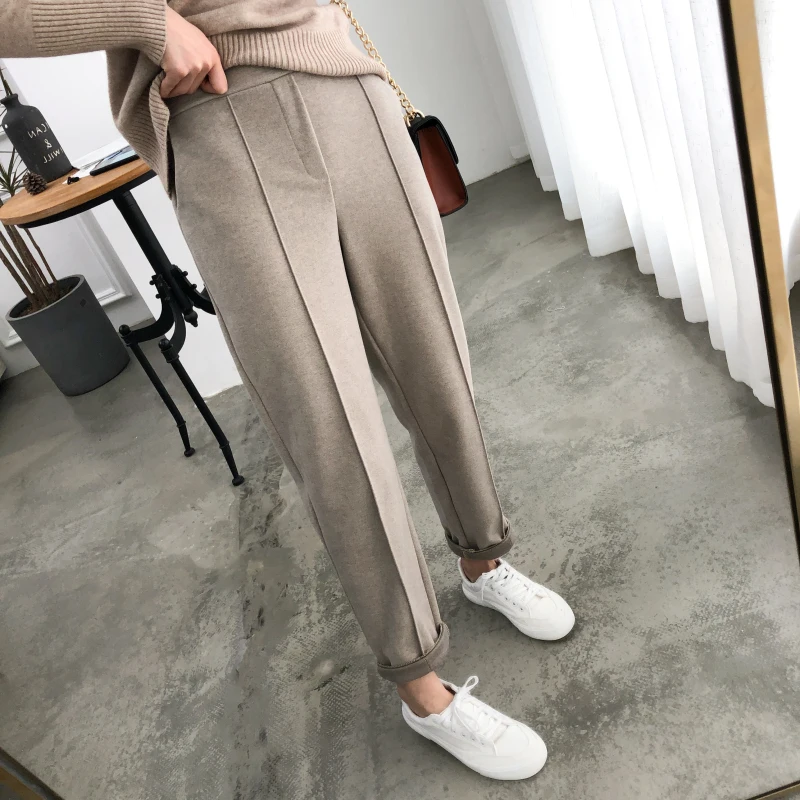High Waist Thicken Women Pencil Pants Autumn Winter Plus Size OL Style Wool Ladies Work Suit Pant 2020 Loose Female Trousers 
High Waist Thicken Women Pencil Pants Autumn Winter Plus Size OL Style Wool Ladies Work Suit Pant 2020 Loose Female Trousers