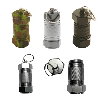 Outdoor Keychains Waterproof Military Camouflage Pill Case Aluminum Alloy Camping First Aid Gallipot Cartridge Keychain
Outdoor Keychains Waterproof Military Camouflage Pill Case Aluminum Alloy Camping First Aid Gallipot Cartridge Keychain