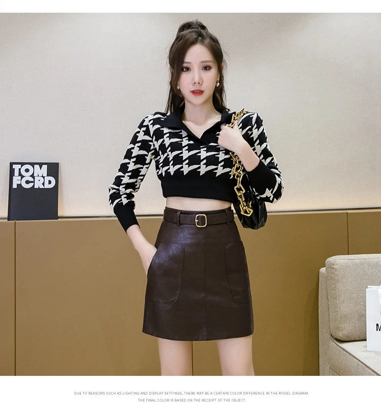 2020 New Casual Streetwear PU Leather Skirt Women Autumn Winter High Waist Mini Skirt Pocket With Belt A-line Skirt White Brown 2020 New Casual Streetwear PU Leather Skirt Women Autumn Winter High Waist Mini Skirt Pocket With Belt A-line Skirt White Brown