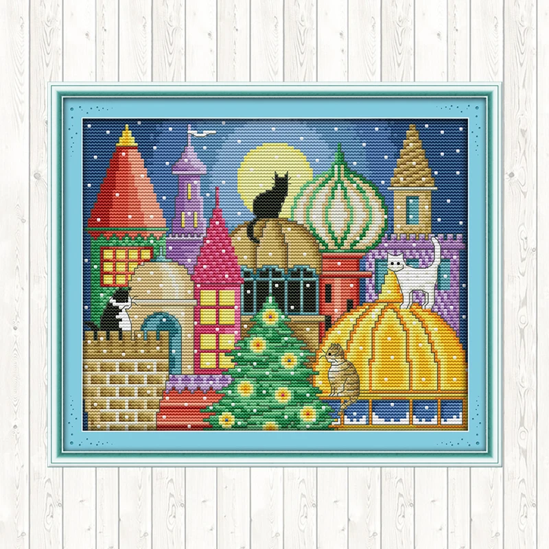 The Cat City Painting Counted Cross Stitch Kit 14ct 11ct Printed on Canvas DMC Floss Embroidery Kit DIY Needlework Kits Handmade
The Cat City Painting Counted Cross Stitch Kit 14ct 11ct Printed on Canvas DMC Floss Embroidery Kit DIY Needlework Kits Handmade