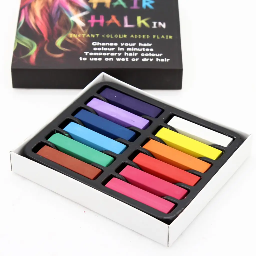 

12 Colors Non-toxic Temporary Salon Kit Pastel hair color Chalk Pastel Chalk Use For Hair