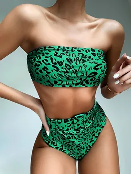 Green Print High Waist Bikini 2020 High Leg Bandeau Bikinis Set Swimwear Female Two Pieces Swimsuit Women Bathing Suit Biquini
Green Print High Waist Bikini 2020 High Leg Bandeau Bikinis Set Swimwear Female Two Pieces Swimsuit Women Bathing Suit Biquini
