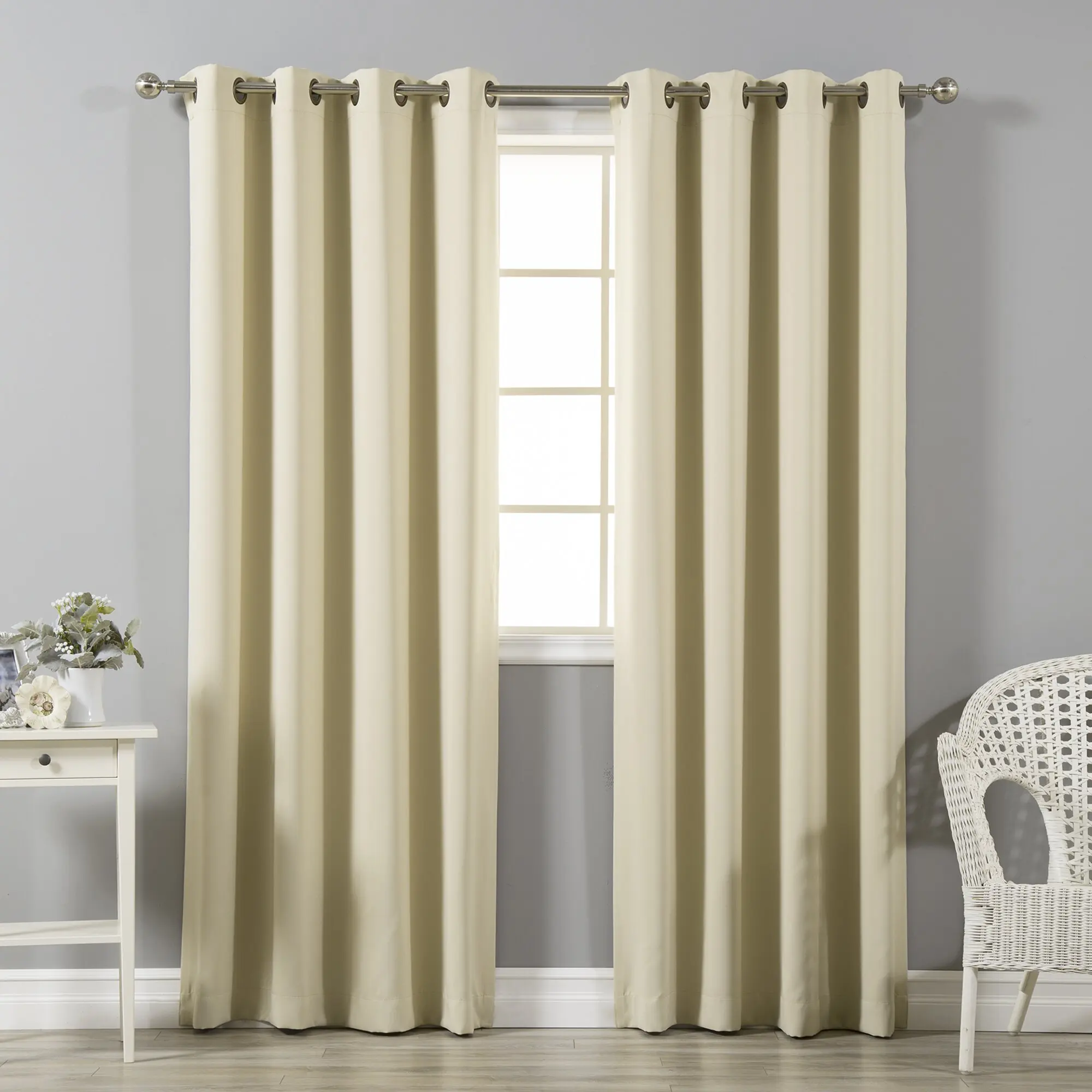 

Bedroom Blackout Curtains Panels, Thermal Insulated, Solid Grommet, Blackout Drapery, Living Room, Energy Saving, 215x215 cm