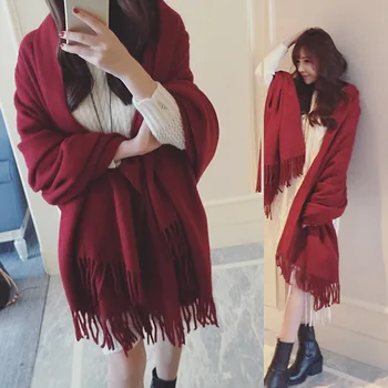 New all-match cashmere pure color scarf for women, thick tassels to keep warm, ladies variety shawl scarf
New all-match cashmere pure color scarf for women, thick tassels to keep warm, ladies variety shawl scarf