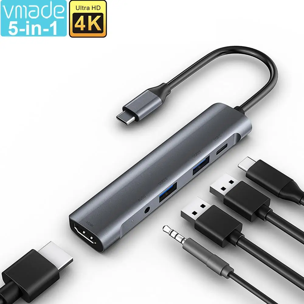 USB 3.1 Type-C 5 in 1 Hub To HDMI Adapter 4K Ultra HD Thunderbolt 3 USB C Hub With PD Support Xiaomi/MacBook Pro/Air/Huawei Mate
USB 3.1 Type-C 5 in 1 Hub To HDMI Adapter 4K Ultra HD Thunderbolt 3 USB C Hub With PD Support Xiaomi/MacBook Pro/Air/Huawei Mate
