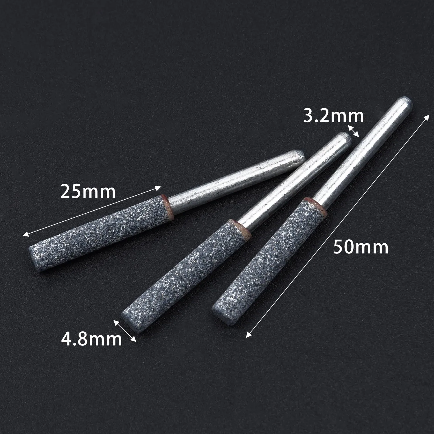 

3pcs Diamond Chainsaw Sharpener Burr Stone File 3/16" 4.8mm Chain Saw Sharpening Diamond Grinding Rotary Tool Ferramenta