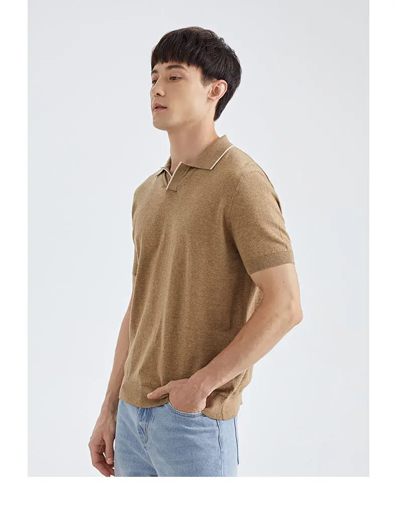 MuLS Brand Male Polo Shirt Men Quality Combed Cotton Summer Solid Knit Sweater Polo Male Pullover Trun-down Collar Plus Size 4XL 04