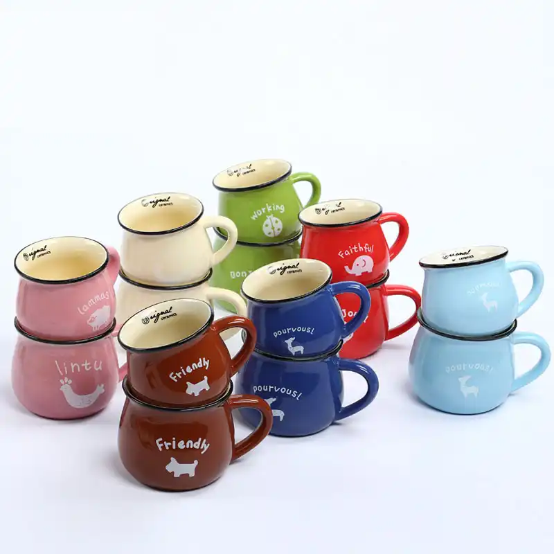 350ml retro ceramic mug breakfast milk coffee cup creative cute