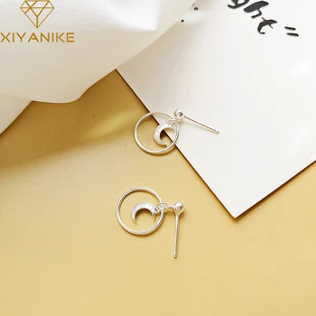 XIYANIKE 925 Sterling Silver New Fashion Moon Circle Drop Earrings for Women Girl Simple Handmade Geometric Party Jewelry
XIYANIKE 925 Sterling Silver New Fashion Moon Circle Drop Earrings for Women Girl Simple Handmade Geometric Party Jewelry