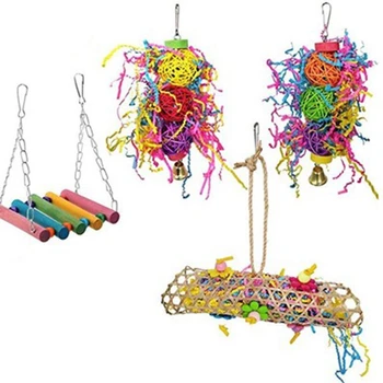 4PCS Parrot Toys Bird Toys Parrot Chew Toys Parrot Cage Shredder Toy Foraging Hanging Toy
4PCS Parrot Toys Bird Toys Parrot Chew Toys Parrot Cage Shredder Toy Foraging Hanging Toy