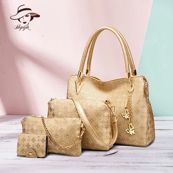 Luxury Famous Brand 4 PCS/Set Composite Bag 2020 Women's Handbags Fashion Four Female Hand Bag Top-Handle Leather Messenger Bag 
Luxury Famous Brand 4 PCS/Set Composite Bag 2020 Women's Handbags Fashion Four Female Hand Bag Top-Handle Leather Messenger Bag