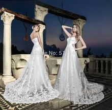 

Elegant Lace Up vestido de noiva Wedding Dresses A Line Sweetheart Beads Applique Pleats Sweep Train 2019 Bridal Gowns