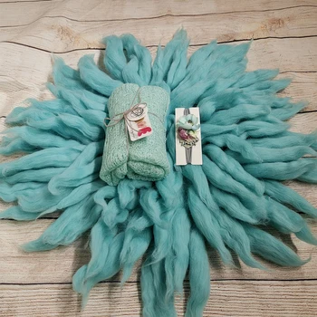 A Set Dia=65cm 100% Wool Fluffy Soft Blanket +150*40cm Mohair Knit Wrap+Cotton headband for Newborn Baby Photography Props
A Set Dia=65cm 100% Wool Fluffy Soft Blanket +150*40cm Mohair Knit Wrap+Cotton headband for Newborn Baby Photography Props