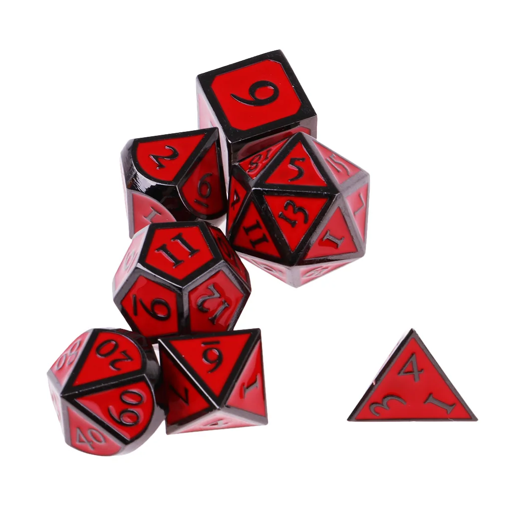 New D&D Dice Board Game set of 7 sided die D4 D6 D8 D10 D12 D20 Red New D&D Dice Board Game set of 7 sided die D4 D6 D8 D10 D12 D20 Red