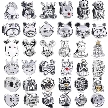 2Pcs/Lot Silver Color Cartoon Style Charms Beads fit Original Brand Bracelets Necklaces for Women DIY Fashion Jewelry Making 
2Pcs/Lot Silver Color Cartoon Style Charms Beads fit Original Brand Bracelets Necklaces for Women DIY Fashion Jewelry Making