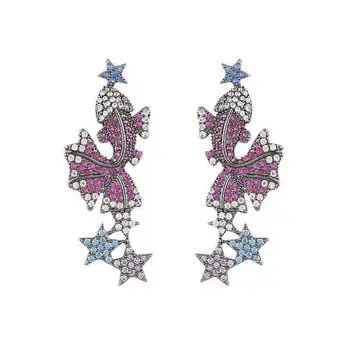 S925 Colorful Zircon Goldfish Koi Dangle Earring Multi-color Zircon Star Drop Earring For Women Party Jewelry
S925 Colorful Zircon Goldfish Koi Dangle Earring Multi-color Zircon Star Drop Earring For Women Party Jewelry