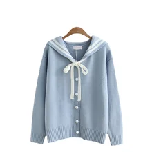 2021 Warm Winter Navy Style Square Collar Long Sleeve Single Breasted Knit Cardigan Harajuku Female Cardigan Front Tie Cardigan
2021 Warm Winter Navy Style Square Collar Long Sleeve Single Breasted Knit Cardigan Harajuku Female Cardigan Front Tie Cardigan