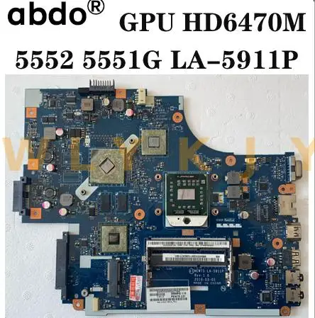 Материнская плата для ноутбука Acer aspire 5551G 5552 5552G NEW75 LA-5911P MBWVE02001 MB.WVE02.001 DDR3 HD6470M