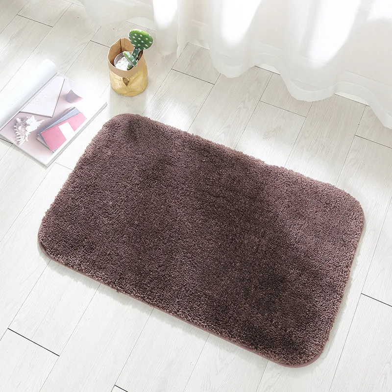 

Super Thick Fluff Fiber Rug Bath Mats Comfortable and Soft Bathroom Carpet Non-slip Absorbent Rug Foot Mat Shower Room Doormat