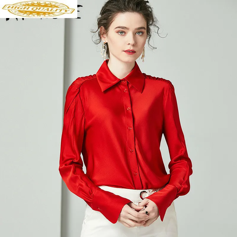 Real Silk Shirts Womens Tops and Blouses Long Sleeve Blouse Spring Autumn Korean Office Lady Clothing Blusas 2020 924129 YY2567
Real Silk Shirts Womens Tops and Blouses Long Sleeve Blouse Spring Autumn Korean Office Lady Clothing Blusas 2020 924129 YY2567