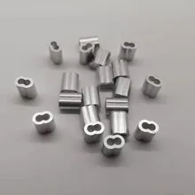50pc Diameter 4mm Oval Double Hole Aluminium Sleeves for wire rope Crimp 
50pc Diameter 4mm Oval Double Hole Aluminium Sleeves for wire rope Crimp