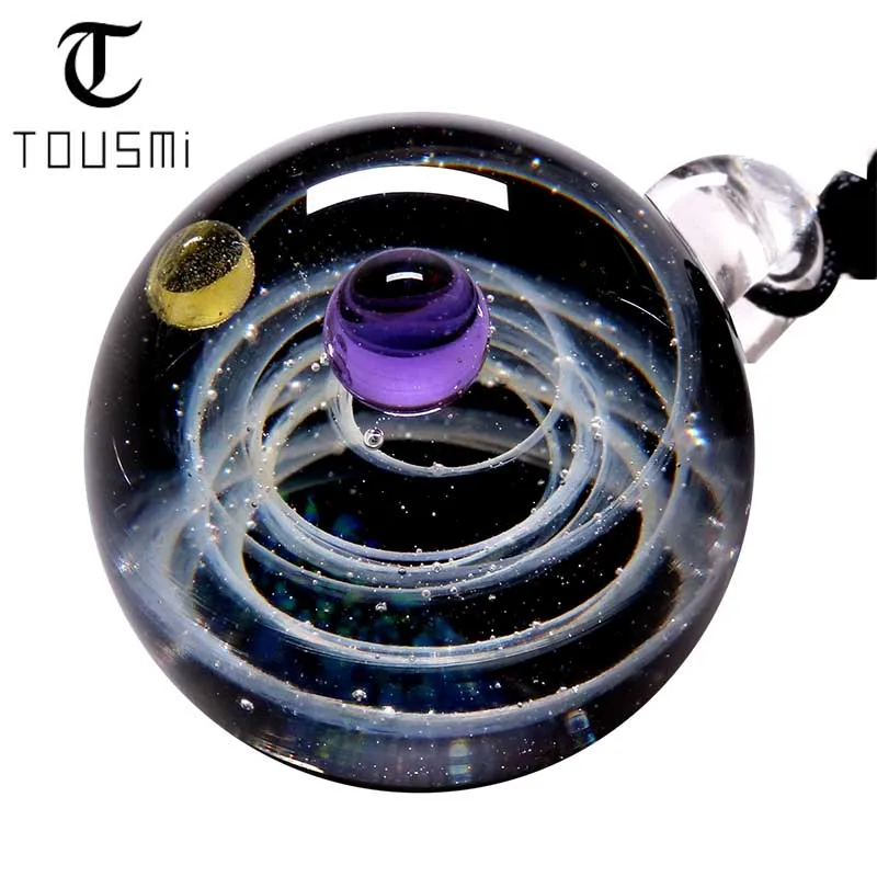 

Tousmi Cosmic Universe Nebula Galaxy Necklace Glass Pendant for Women 64cm Adjustable Rope Chain, Valentine Day Gift, Tousmi-8