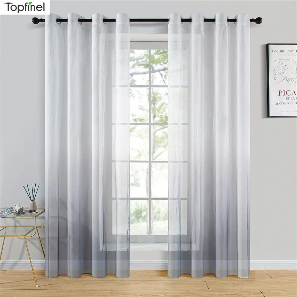 Topfinel Gray Semi Gradient Color Voile Sheer Curtains For Living Room Bedroom Kitchen Tulle on Windows Screening Home Decor
Topfinel Gray Semi Gradient Color Voile Sheer Curtains For Living Room Bedroom Kitchen Tulle on Windows Screening Home Decor