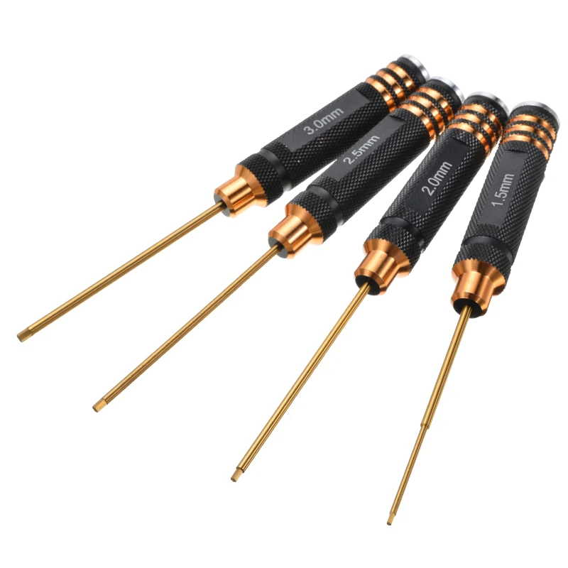 For Rc Helicopter Rc Toys Tools 4 pcs Hex Screw Driver Set Titanium Plating Hardened 1.5 2.0 2.5 3.0mm Screwdriver Mayitr
