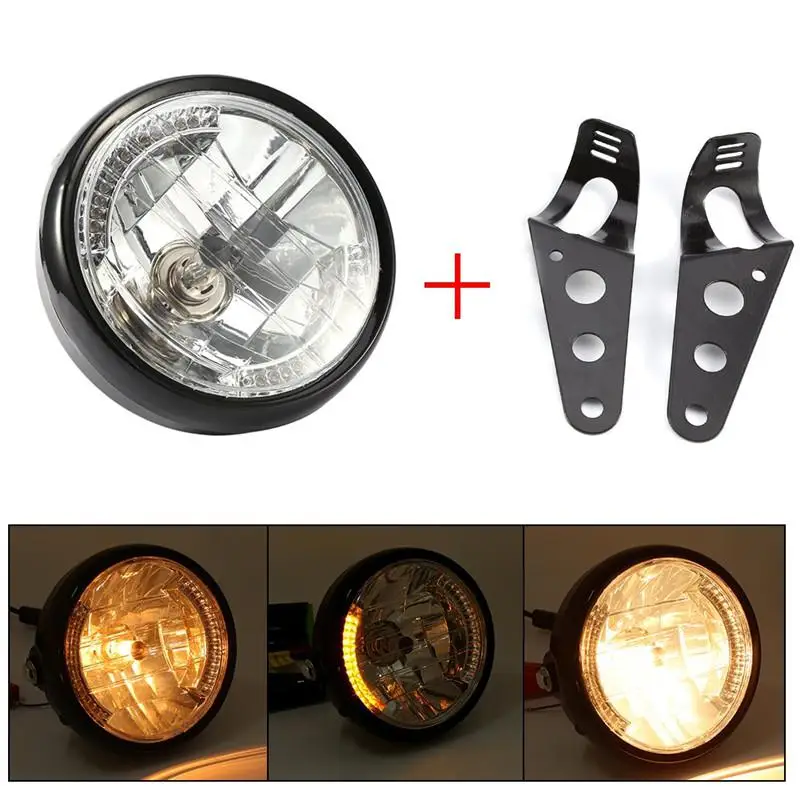 7" DC 12V Modified Retro Front Motorcycle Headlights Assembly Lamp Holder LED Turn Light Bracket Motorbike Accessories
7" DC 12V Modified Retro Front Motorcycle Headlights Assembly Lamp Holder LED Turn Light Bracket Motorbike Accessories