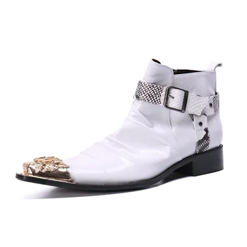 Martin Boots Shoes High Top Shoes Cow Leather Men's Korean Botlines Hombre Pointed Toe Ankle Genuine Leather Mid Top White White
Martin Boots Shoes High Top Shoes Cow Leather Men's Korean Botlines Hombre Pointed Toe Ankle Genuine Leather Mid Top White White