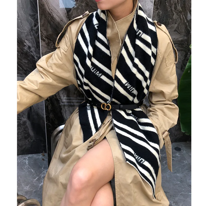 2020 autumn and winter shawl temperament European and American style striped knitted wool long multi-function scarf bib ladies
2020 autumn and winter shawl temperament European and American style striped knitted wool long multi-function scarf bib ladies