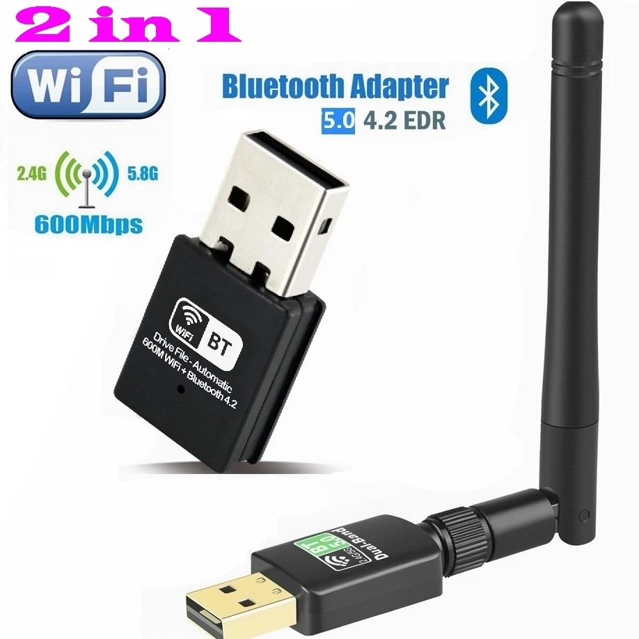 Фото 2-в-1 USB Wi-Fi Bluetooth-адаптер 600 Мбит/с 2 4/5 ГГц | Компьютеры и офис