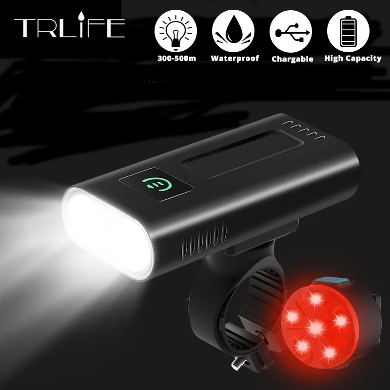 10000Lus Bicycle Headlight 5200mAh L2 USB Rehargeable Front Bike Light Waterproof MTB Flashlight With Taillight As Power Bank
10000Lus Bicycle Headlight 5200mAh L2 USB Rehargeable Front Bike Light Waterproof MTB Flashlight With Taillight As Power Bank