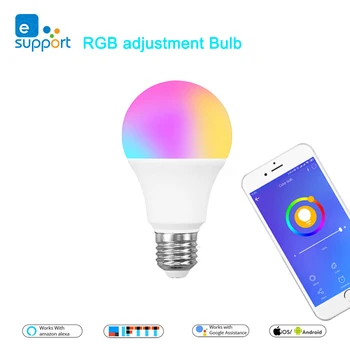 eWeLink WIFI Smart Bulb E27 LED RGB Light Lamp Work with Alexa/Google Home 85-265V RGB+White Dimmable Timer Function
eWeLink WIFI Smart Bulb E27 LED RGB Light Lamp Work with Alexa/Google Home 85-265V RGB+White Dimmable Timer Function