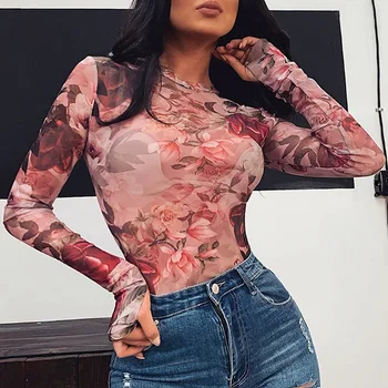 Women Autumn Fashion Casual Mesh Flowers Print Long Sleeves All-match Sexy Bottoming Shirt Bodysui W9
Women Autumn Fashion Casual Mesh Flowers Print Long Sleeves All-match Sexy Bottoming Shirt Bodysui W9