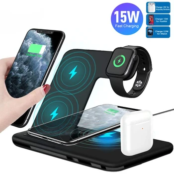 15W 4 in 1 Charging Station for Apple Watch Fast Qi Wireless Charger Stand Dock for iWatch 5 4 3 AirPods Pro iPhone 11 XS XR X 8
15W 4 in 1 Charging Station for Apple Watch Fast Qi Wireless Charger Stand Dock for iWatch 5 4 3 AirPods Pro iPhone 11 XS XR X 8