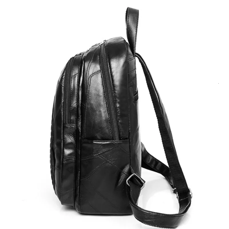 Genuine Leather Sheepskin Backpacks Female Both Shoulders Backpack Rucksack Large Capacity Travel Preppy Style Women Bags