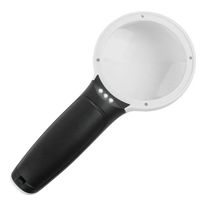 New double layer optical resin lens 75mm 10 times three LED lights hand reading high magnification lens wholesale
New double layer optical resin lens 75mm 10 times three LED lights hand reading high magnification lens wholesale
