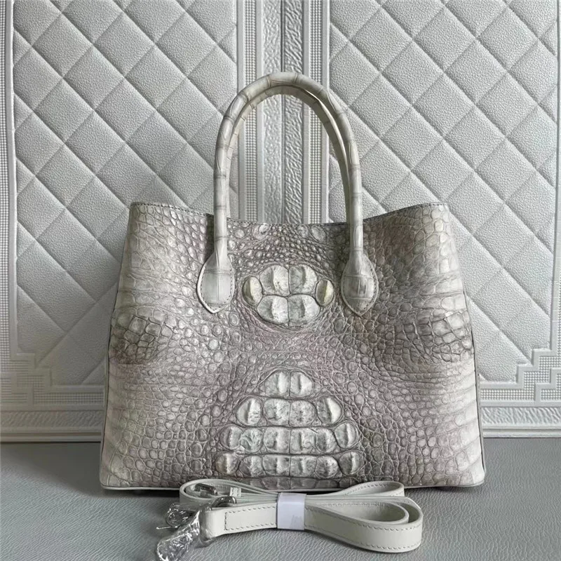 Classical Lady White Purse Authentic True Alligator Skin Women Totes Handbag Genuine Crocodile Leather Female Large Shoulder Bag
Classical Lady White Purse Authentic True Alligator Skin Women Totes Handbag Genuine Crocodile Leather Female Large Shoulder Bag