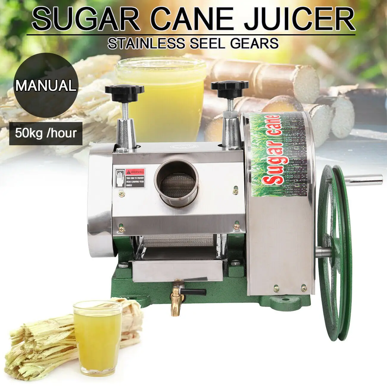 Honhill Stainless Steel Commercial Juicer Sugar Cane Ginger Press Juice Machine Manual Extractor Squeezer Mill 50kg/h
Honhill Stainless Steel Commercial Juicer Sugar Cane Ginger Press Juice Machine Manual Extractor Squeezer Mill 50kg/h