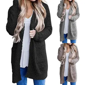 Casual Women Autumn Sweater Cardigan Basic Long Sleeve Pockets Knitwear Loose Open Front Femme Cardigan Knitted Coat Fall 2019
Casual Women Autumn Sweater Cardigan Basic Long Sleeve Pockets Knitwear Loose Open Front Femme Cardigan Knitted Coat Fall 2019